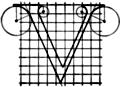 Letter V from ``Alphabet after Serlio''