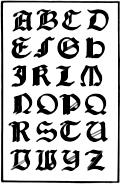 170.—Italian Gothic Capitals. 16th Century., from Letters & Lettering: A Treatise With 200 Examples (1921); hits since 08/Nov/2009: 3132