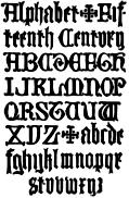 178. – English Gothic Letters.  15th Century.  F.C.B., from Letters & Lettering: A Treatise With 200 Examples (1921); hits since 08/Nov/2009: 5790