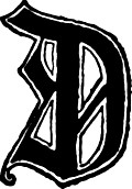 [picture: Calligraphic letter ``D'' in 15th century gothic style]