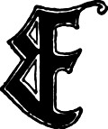 [picture: Calligraphic letter ``E'' in 15th century gothic style]