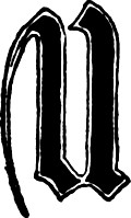 [picture: Calligraphic letter ``U'' in 15th century gothic style]