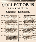Collectores versionum Orationis Dominicæ: contributors