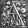 62a.---Initial capital letter ``A'' from Dance of Death Alphabet