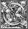 [picture: 62o.---Initial capital letter ``O'' from Dance of Death Alphabet.]