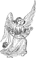 Angel with thurible from full-page border