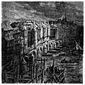 [picture: London Bridge in 1694]