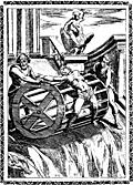 6.---Martyrs bound to the circumference of a great wheel, and rolled down a precipice