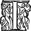 Initial Letter T With Naked People