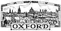 The word Oxford, with a line illustration of the city