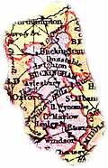 Overview map of Buckinghamshire, England
