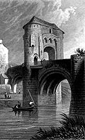Ragland Castle - gateway and bridge - Monmouthshire (also called Raglan Castle)
