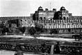 Agra Palace and part of wall and gateway to the fort.