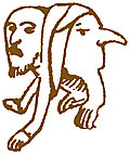 [picture: Border detail: two-faced drollery]