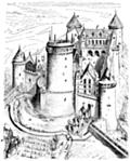 Coucy Castle, Bird’s Eye Drawing with labels