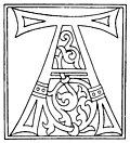 clipart: initial letter A from late 15th century printed book