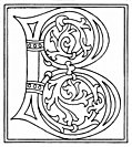 clipart: initial letter B from late 15th century printed book