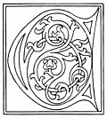 clipart: initial letter C from late 15th century printed book