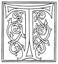 clipart: initial letter T from late 15th century printed book