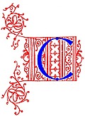 Decorative initial letter C from fifteenth Century Nos. 4 and 5.