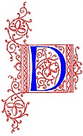 Decorative initial letter D from fifteenth Century Nos. 4 and 5.