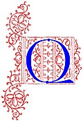 Decorative initial letter Q from fifteenth Century Nos. 4 and 5.