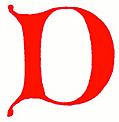 Clip-art; calligraphic decorative initial capital letter D from XIV. Century  No. 1