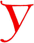 [picture: Clip-art; calligraphic decorative initial capital letter Y from XIV. Century  No. 1]