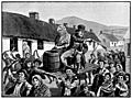 [picture: Two of the revellers in Irish peasant costume]