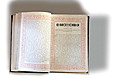 [picture: Victorian book with border, open, from above]