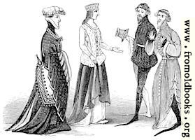 Male and Female Costume, Time of Richard II.