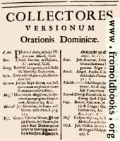 Collectores versionum Orationis Dominicæ: contributors