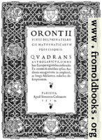 6. Title Page: Orontii Quadrans Astrolabicus Omnibus