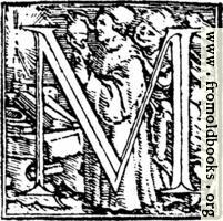 62m.—Initial capital letter “M” from Dance of Death Alphabet.
