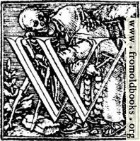 62w.—Initial capital letter “W” from Dance of Death Alphabet.