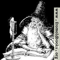Wizard with book and candle