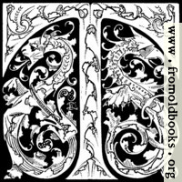 Decorative Initial T With Dragons (Borderless Version)