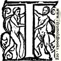 Initial Letter T With Naked People