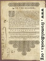 To The Reader: guide to reading early modern music