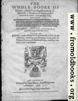 Title page, The Whole Booke of Psalmes