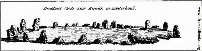 Druidical Circle near Keswick in cumberland.  From the Druidical Antiquities Plate.