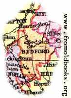 Overview map of Bedfordshire, England