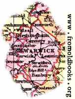 Overview map of Warwickshire, England