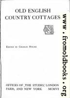 Title Page for “Old English Country Cottages”