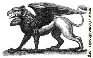 Antique engraving of a gryphon