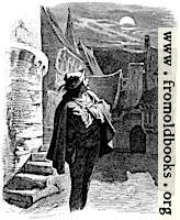 Imploring the moon from th castle courtyard