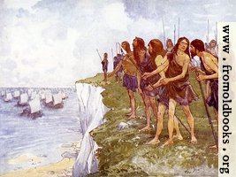 The shore was covered with men ready for battle
