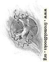 King Ixion naked on the burning wheel