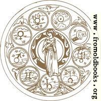 Zodiac wheel with woman (detail)