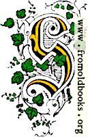 Foliated initial capital letter S, coloured